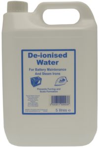 de-ionised water for steam generating irons