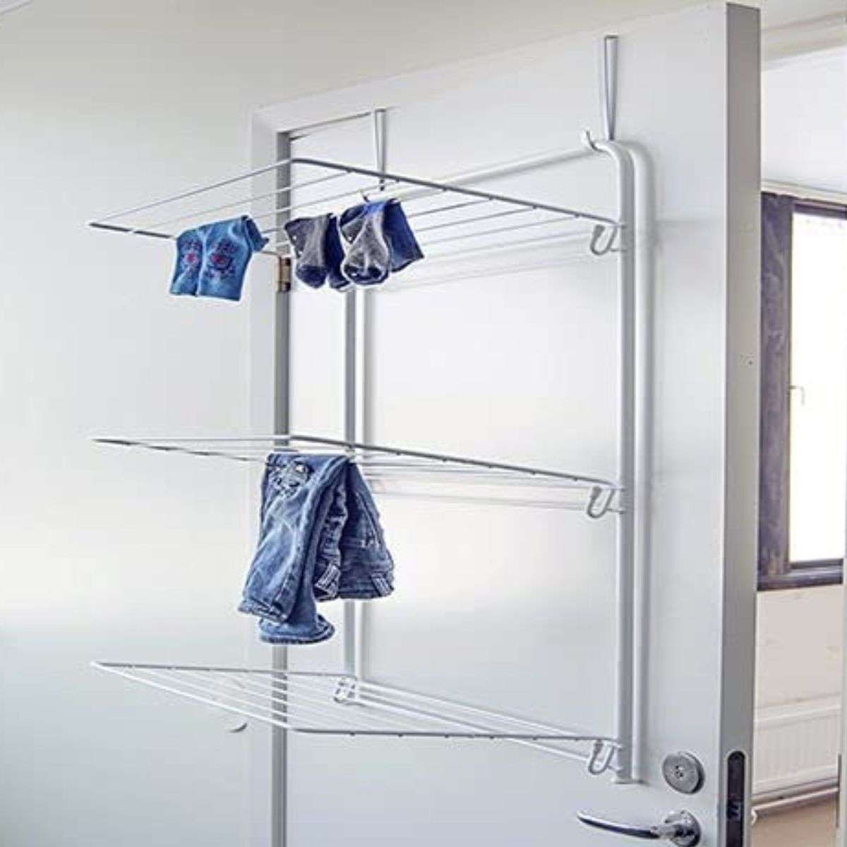 clothes on an over the door clothes airer