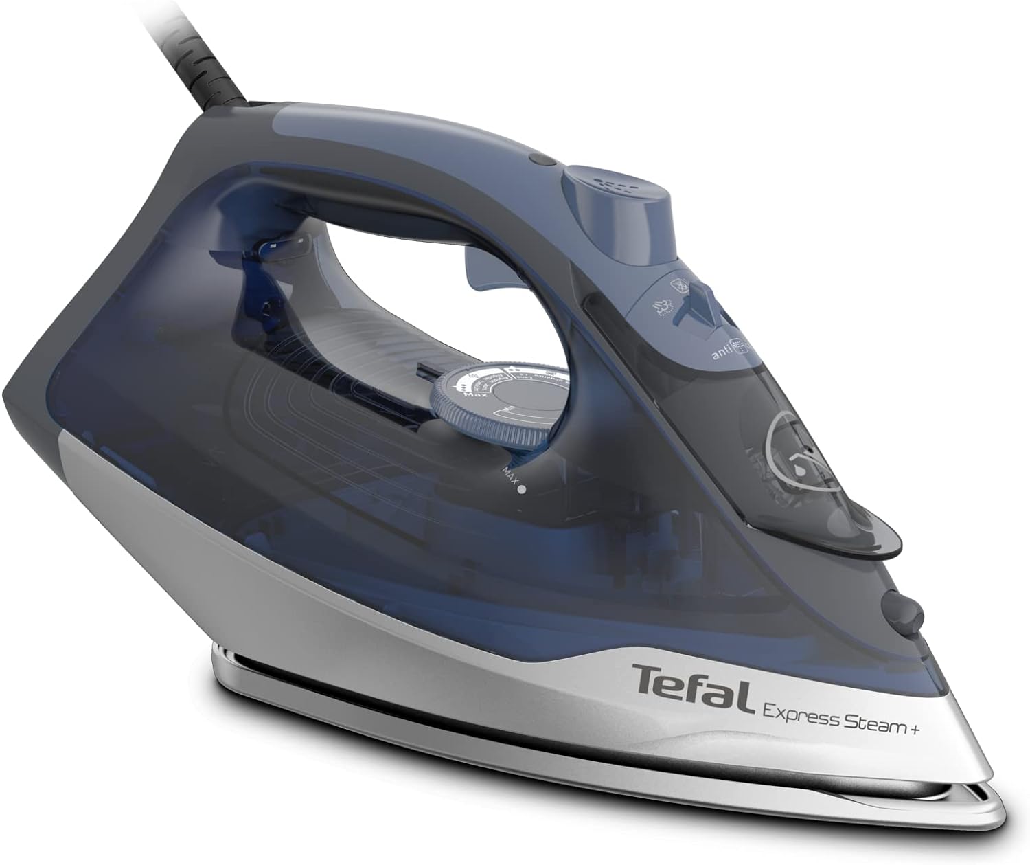 Tefal Steam Iron, Express Steam, 2600 watts, Blue and Grey, FV2882, 0.27L